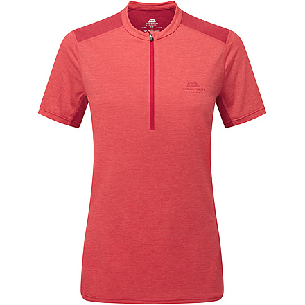 Mountain Equipment Nava Short Sleeve Zip T - Womens, Hibiscus/Capsicum, 14, ME-006653HC-14