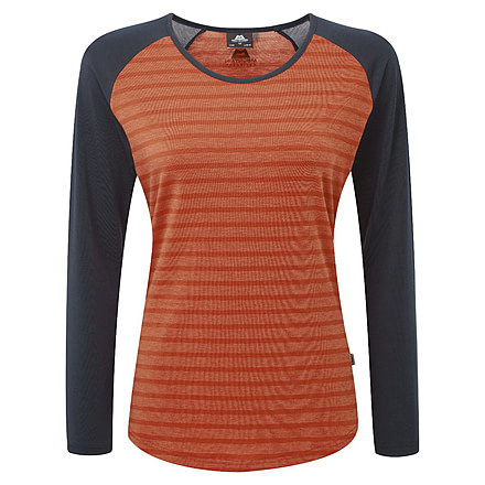 Mountain Equipment Redline Long Sleeve Tee - Womens, Bracken stripe/Cosmos, 10, ME-001637-BRKSC-10,