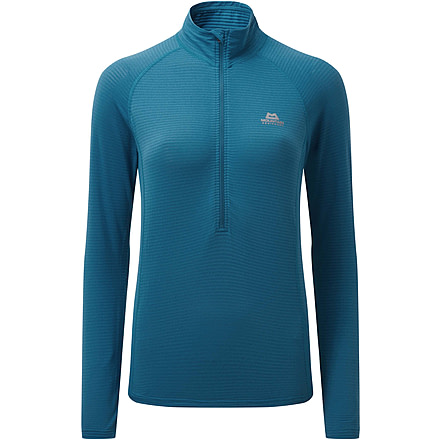 Mountain Equipment Solar Eclipse Zip Tee - Womens, Alto Blue, 12 UK/8 US, ME-004766-ME-01437-12