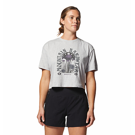 Mountain Hardwear Alpine Flowers Short Sleeve Tee - Womens, Hardwear Grey Heather, Small, 2025241057-H-S