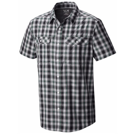 Canyon Plaid Short Sleeve Shirt - Mens-Grey Ice-Medium