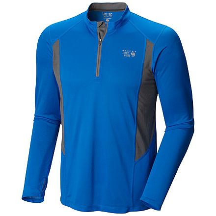 Mountain Hardwear Double Wicked Long Sleeve Zip T - Men's-Hyper Blue-Small
