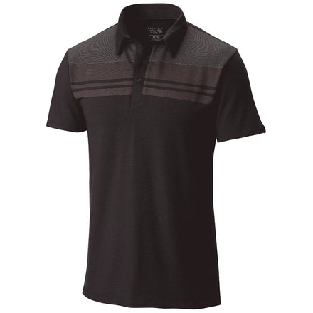 Mountain Hardwear DrySpun Stripe Short Sleeve Polo - Men's-Shark-Medium