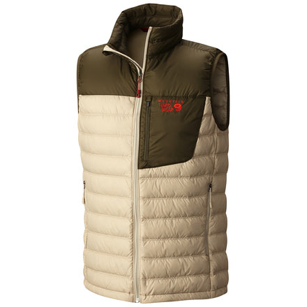 Mountain Hardwear Dynotherm Down Vest - Men's-Fossil/Peatmoss-Small
