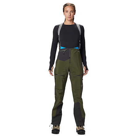 Mountain Hardwear Exposure 2 Gore-Tex Pro Bib - Women's, Extra Small, Long Inseam, Dark Army, 1828411304-XS-L