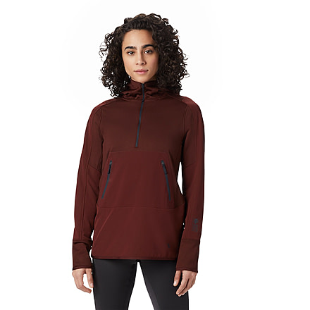 Mountain Hardwear Frostzone Hybrid 1/2 Zip Hoody - Women's, Small, Dark Umber, OL8023259-S