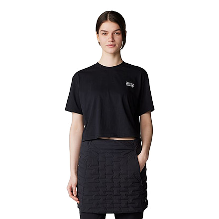 Mountain Hardwear MHW Logo Boxy Crop Short Sleeve Top - Womens, Black, 36x11, 2079911-010-XS
