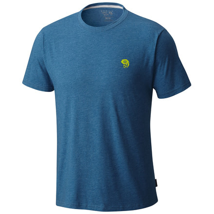 Mountain Hardwear MHW Logo Short Sleeve T - Mens, Heather Phoenix Blue, Small, OM7020491-S