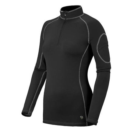 Mountain Hardwear Micro Power Stretch Zip Tee - Women's-Black-Small