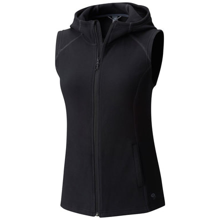 Mountain Hardwear MicroChill Hooded Fleece Vest - Womens, Black, Small, 1732861010-S
