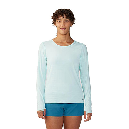 Mountain Hardwear Mighty Stripe Long Sleeve Top - Womens, Pale Ice, Small, 2027941428-S