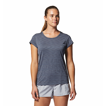 Mountain Hardwear Mighty Stripe Short Sleeve Top - Womens, Blue Slate, Large, 2027951417-Blue Slate-L