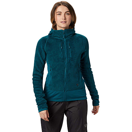 Mountain Hardwear Monkey Grid Hooded Jacket - Womens, Dive, Small, 1792951468-S