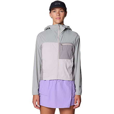 Mountain Hardwear Wind Veil Hooded Jacket - Women's, Half Moon Grey, City Fog, Approaching St, L, 2146771-059-L