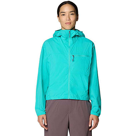 Mountain Hardwear Wind Veil Hooded Jacket - Women's, Aqua Marina, L, 2146771-354-L