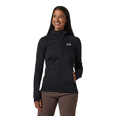 Mountain Hardwear Polartec Power Grid Full Zip Hoody - Womens, 010, L, 2104821-010-L