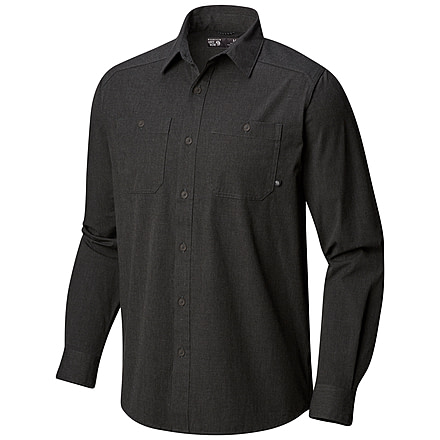 Mountain Hardwear Riveter Twill Long Sleeve Button Up Shirt - Mens, Stealth Grey, Small, 1792871006-S