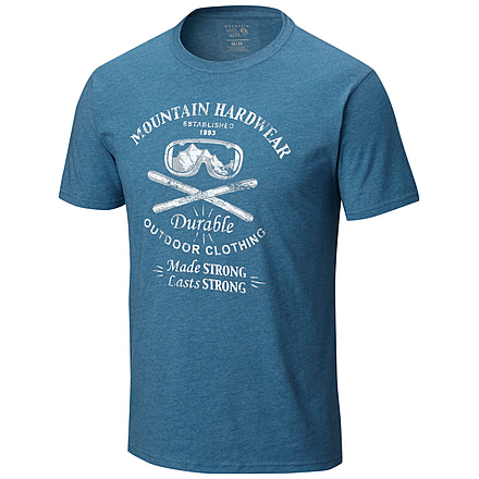 Mountain Hardwear Ski HW Short Sleeve T - Mens, Heather Bluesteel, Extra Large, OM6829449-XL