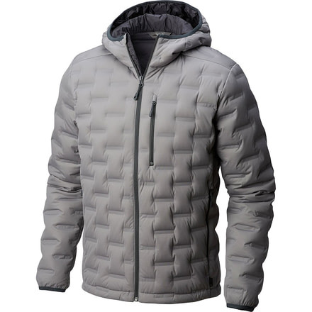 Mountain Hardwear StretchDown DS Hooded Jacket, Manta Grey, L, 1732001073-L
