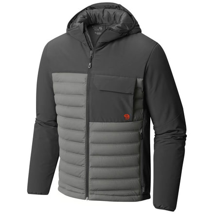 Mountain Hardwear StretchDown HD Hooded Jacket - Men's, Manta Grey, Shark, M 1732011073-M