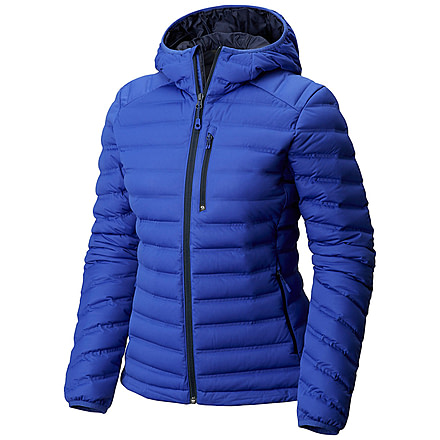 Mountain Hardwear StretchDown Hooded Jacket, Blue Print, XS, 1756301516-XS