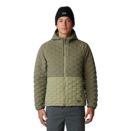 Mountain Hardwear Stretchdown Light Full Zip Hoody - Mens, Stone Green/Mantis Green, Large, 2077751397-L