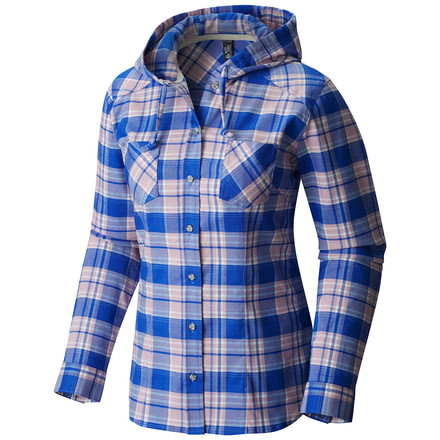 Mountain Hardwear Stretchstone Flannel Hooded Shirt - Women's-Bright Island Blue-Large