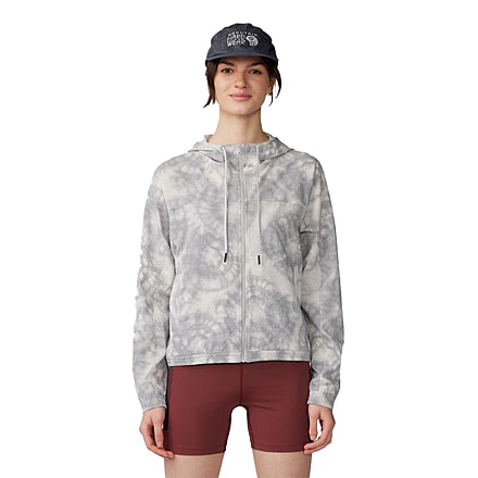 Mountain Hardwear Sunshadow Full Zip Top - Womens, Grey Ice Spore Dye Print, Small, 1982601064-S