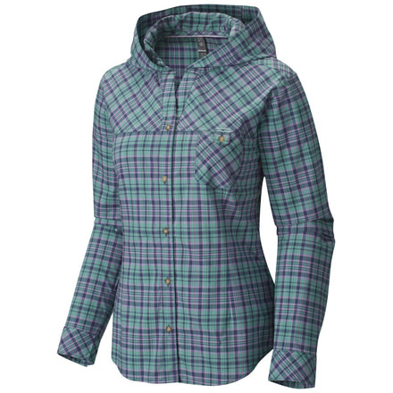 Mountain Hardwear Tohoma Hooded Flannel Long Sleeve Shirt - Womens-Gemstone-X-Small