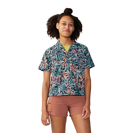 Mountain Hardwear Trail Sender Short Sleeve Top - Womens, Dark Zinc Floral Print, Small, 2067731406-S