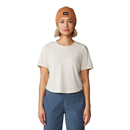 Mountain Hardwear Trekkin Go Short Sleeve Shirt - Womens, Stone, LxR, 2023271-022-S