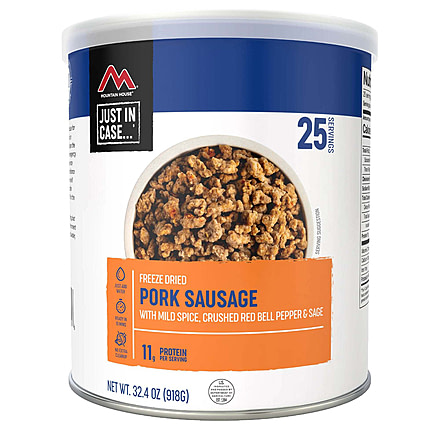 Mountain House Pork Sausage w/Mild Spice, 25 Servings, 30229