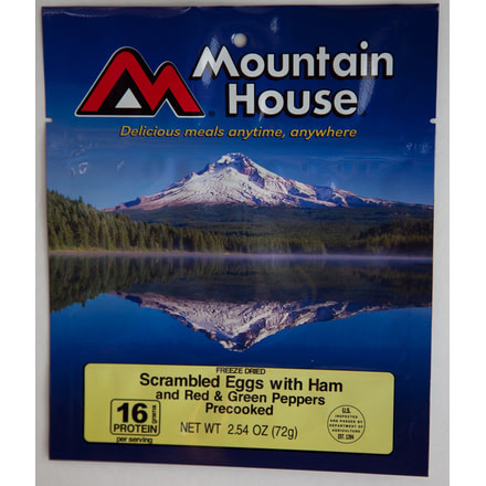 Mountain House Scrambled Eggs w/ Ham, Red and Green Peppers - Single Serving