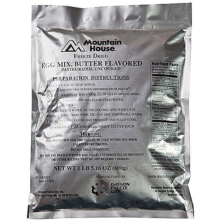 Mountain House Uncooked Eggs w/ Butter Foil Pack - 25 Servings