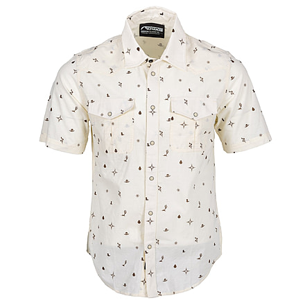 Mountain Khakis Rodeo Printed Short Sleeve Woven Shirt Classic Fit - Mens, Parchment, L, O84102PARCHMENTL
