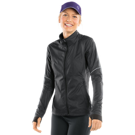 Moving Comfort Sprint Jacket - Women's-Black Crosshatch-Small