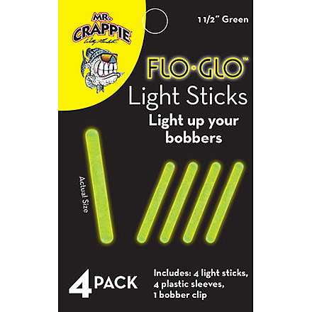 Mr. Crappie Flo Glo Light Sticks 1-1/2in, 4Pk, Green, FGS437-4G