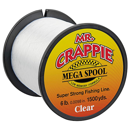 Lew's Mr. Crappie Monofilament Fishing Line, 6lb-Test, Mega Spool, 1500-Yards, Clear, MC6CL