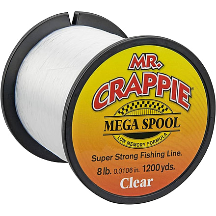 Lew's Mr. Crappie Monofilament Fishing Line, 8lb-Test, Mega Spool, 1200-Yards, Clear, MC8CL