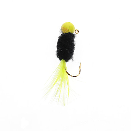 Mr. Crappie by Strike King Slab Daddy Live Hair, Hair Jig Fishing Lure, Tuxedo Black Chartreuse, 1/8oz, 2-Pack, MRCSBLHJ18-183, MRCSBLHJ18-183
