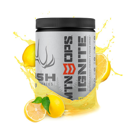 MTN OPS HUSH Ignite Supercharged Energy Drink, 45 Serving Tub, Lemonade, 1104260145