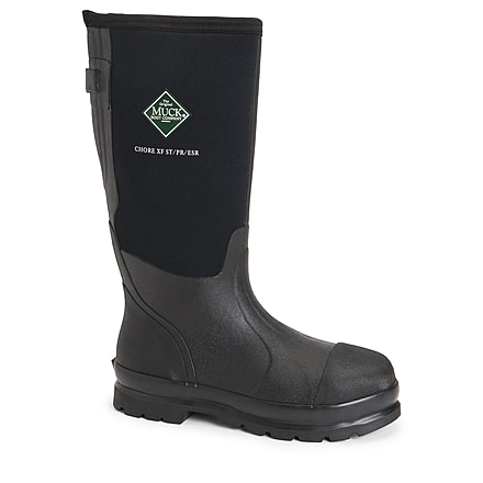 Muck Boots Chore Classic Steel Toe Wide Calf Boot - Mens, Black, 5, MCXF-STL-BLK-050