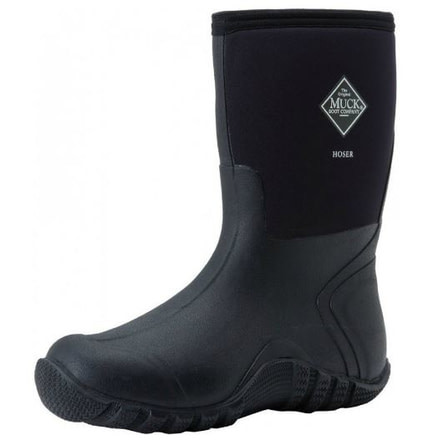 Muck Boots Hoser Mid Rubber Boot - Mens-Black-Medium-7, Black, 7 muk0013-Black-Medium-7