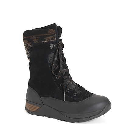 Muck Boots Womens Apres Lace v2 Leather, Black, 5, WALT2-1HRS-BLK-050