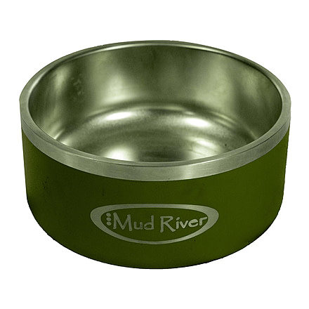 Mud River Stainless Steel Dog Food Bowl Grn, Green, 64 oz, MRDB64G
