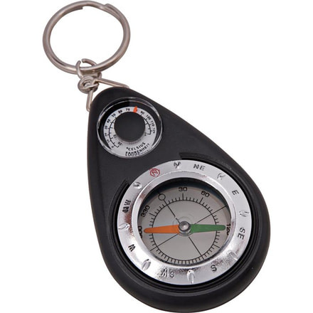 Munkees Keychain Compass with Thermometer, 3154