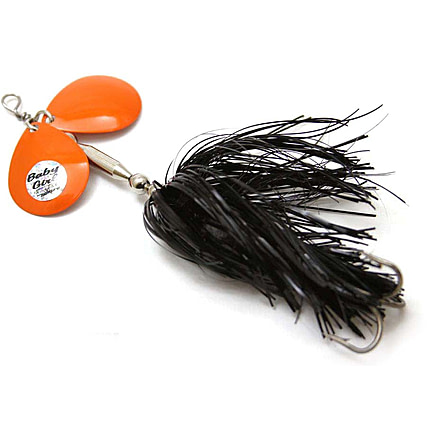 Musky Mayhem Baby Girl Musky Spinner, 2 #6 Blades, 4/0 Hook, Black Orange, 1.8oz, BG024