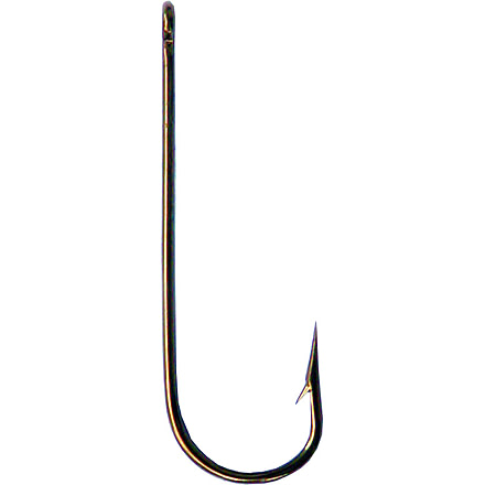 Mustad Aberdeen Hook, Long Shank, Ringed Eye, Bronze, Size 8, 10 per Pack, 3261-BR-8-10
