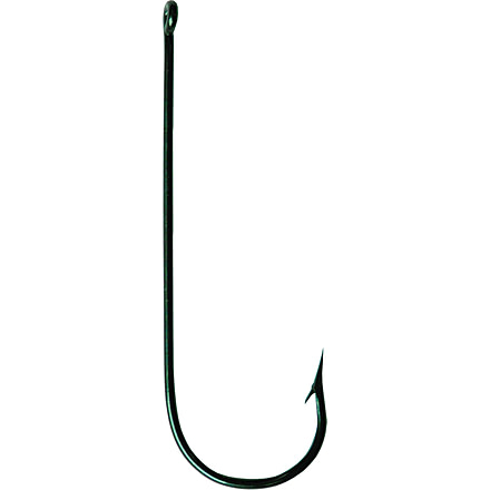 Mustad Aberdeen Hook, Long Shank, Round Bend Light Wire, Ringed Eye, Blue, Size 8, 10 per Pack, 3261-BU-8-10