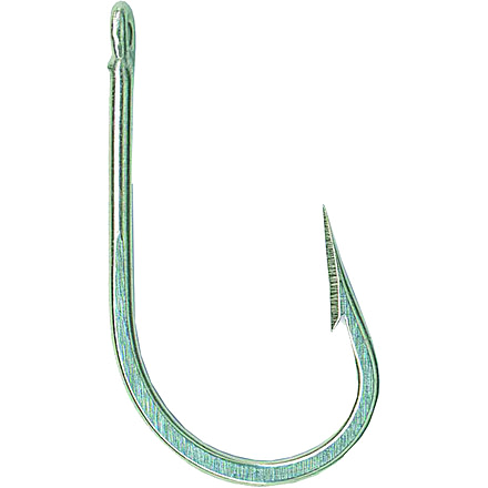 Mustad Big Game Tarpon and Tuna Hook, Forged, Knife Edge Point, Ringed Eye, Duratin, Size 7/0, 10 per Pack, 7692-DT-7/0-10